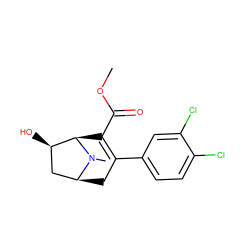 COC(=O)C1=C(c2ccc(Cl)c(Cl)c2)C[C@H]2C[C@@H](O)[C@@H]1N2C ZINC000013863552