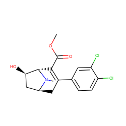 COC(=O)C1=C(c2ccc(Cl)c(Cl)c2)C[C@H]2C[C@@H](O)[C@H]1N2C ZINC000100837899