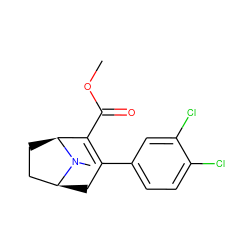 COC(=O)C1=C(c2ccc(Cl)c(Cl)c2)C[C@H]2CC[C@@H]1N2C ZINC000026579559