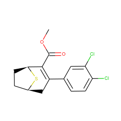 COC(=O)C1=C(c2ccc(Cl)c(Cl)c2)C[C@H]2CC[C@@H]1S2 ZINC000028398314