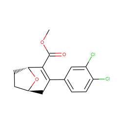 COC(=O)C1=C(c2ccc(Cl)c(Cl)c2)C[C@H]2CC[C@H]1O2 ZINC000100825130