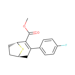 COC(=O)C1=C(c2ccc(F)cc2)C[C@H]2CC[C@H]1S2 ZINC000101024776