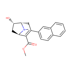 COC(=O)C1=C(c2ccc3ccccc3c2)C[C@H]2[C@@H](O)C[C@H]1N2C ZINC000100891326