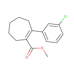 COC(=O)C1=C(c2cccc(Cl)c2)CCCCC1 ZINC000028714401