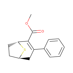 COC(=O)C1=C(c2ccccc2)C[C@H]2CC[C@H]1S2 ZINC000100389747