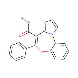 COC(=O)C1=C(c2ccccc2)Oc2ccccc2-n2cccc21 ZINC000013757585