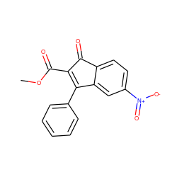 COC(=O)C1=C(c2ccccc2)c2cc([N+](=O)[O-])ccc2C1=O ZINC000026732397