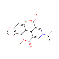 COC(=O)C1=CN(C(C)C)C=C(C(=O)OC)C1c1cc2c(cc1Br)OCO2 ZINC000002796902