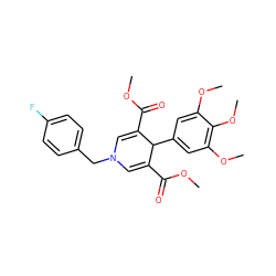 COC(=O)C1=CN(Cc2ccc(F)cc2)C=C(C(=O)OC)C1c1cc(OC)c(OC)c(OC)c1 ZINC000000781140