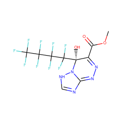 COC(=O)C1=NN=C2N=CNN2[C@@]1(O)C(F)(F)C(F)(F)C(F)(F)C(F)(F)F ZINC001772619935