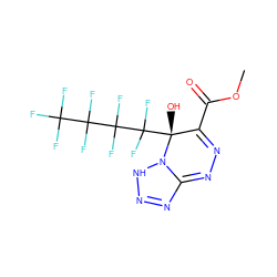 COC(=O)C1=NN=C2N=NNN2[C@]1(O)C(F)(F)C(F)(F)C(F)(F)C(F)(F)F ZINC001772641695