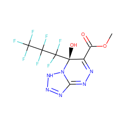 COC(=O)C1=NN=C2N=NNN2[C@]1(O)C(F)(F)C(F)(F)C(F)(F)F ZINC001772623522