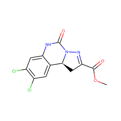 COC(=O)C1=NN2C(=O)Nc3cc(Cl)c(Cl)cc3[C@@H]2C1 ZINC000013472603