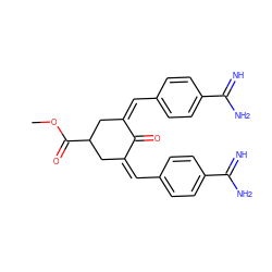 COC(=O)C1C/C(=C/c2ccc(C(=N)N)cc2)C(=O)/C(=C\c2ccc(C(=N)N)cc2)C1 ZINC000013803397