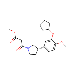 COC(=O)CC(=O)N1CC[C@@H](c2ccc(OC)c(OC3CCCC3)c2)C1 ZINC000013741088