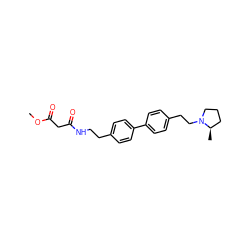 COC(=O)CC(=O)NCCc1ccc(-c2ccc(CCN3CCC[C@H]3C)cc2)cc1 ZINC000299852756