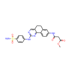 COC(=O)CC(=O)Nc1ccc2c(c1)CCc1cnc(Nc3ccc(S(N)(=O)=O)cc3)nc1-2 ZINC000049036425