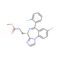 COC(=O)CC[C@@H]1N=C(c2ccccc2F)c2cc(Cl)ccc2-n2ccnc21 ZINC000003927447