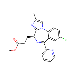 COC(=O)CC[C@@H]1N=C(c2ccccn2)c2cc(Cl)ccc2-n2cc(C)nc21 ZINC000013860481