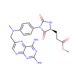 COC(=O)CC[C@@H]1NC(=O)N(c2ccc(N(C)Cc3cnc4nc(N)nc(N)c4n3)cc2)C1=O ZINC000169320022