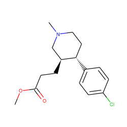 COC(=O)CC[C@H]1CN(C)CC[C@@H]1c1ccc(Cl)cc1 ZINC000013579487