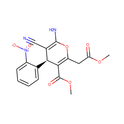 COC(=O)CC1=C(C(=O)OC)[C@@H](c2ccccc2[N+](=O)[O-])C(C#N)=C(N)O1 ZINC000004364815