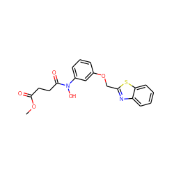COC(=O)CCC(=O)N(O)c1cccc(OCc2nc3ccccc3s2)c1 ZINC000027320485