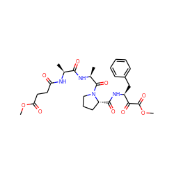 COC(=O)CCC(=O)N[C@@H](C)C(=O)N[C@@H](C)C(=O)N1CCC[C@H]1C(=O)N[C@@H](Cc1ccccc1)C(=O)C(=O)OC ZINC000003923268