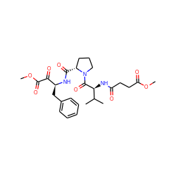 COC(=O)CCC(=O)N[C@H](C(=O)N1CCC[C@H]1C(=O)N[C@@H](Cc1ccccc1)C(=O)C(=O)OC)C(C)C ZINC000027329714