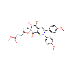 COC(=O)CCC(=O)O[C@]1(C)C(=O)C2=CN(c3ccc(OC)cc3)C(c3ccc(OC)cc3)=CC2=C(Br)C1=O ZINC000017654280