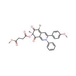 COC(=O)CCC(=O)O[C@]1(C)C(=O)C2=CN(c3ccccc3)C(c3ccc(OC)cc3)=CC2=C(Br)C1=O ZINC000017654268