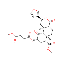 COC(=O)CCC(=O)O[C@H]1C[C@@H](C(=O)OC)[C@]2(C)CC[C@H]3C(=O)O[C@H](c4ccoc4)C[C@]3(C)[C@H]2C1=O ZINC000096906580