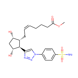 COC(=O)CCC/C=C\C[C@H]1[C@@H](O)C[C@@H](O)[C@@H]1c1cn(-c2ccc(S(N)(=O)=O)cc2)nn1 ZINC000095583897