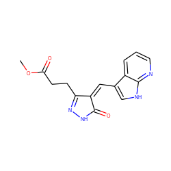 COC(=O)CCC1=NNC(=O)/C1=C\c1c[nH]c2ncccc12 ZINC000043011419