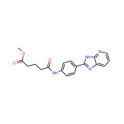 COC(=O)CCCC(=O)Nc1ccc(-c2nc3cccnc3[nH]2)cc1 ZINC000299831628