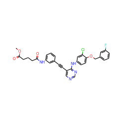 COC(=O)CCCC(=O)Nc1cccc(C#Cc2cncnc2Nc2ccc(OCc3cccc(F)c3)c(Cl)c2)c1 ZINC000034800049