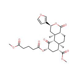 COC(=O)CCCC(=O)O[C@H]1C[C@@H](C(=O)OC)[C@]2(C)CC[C@H]3C(=O)O[C@H](c4ccoc4)C[C@]3(C)[C@H]2C1=O ZINC000096906582