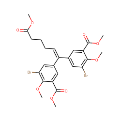 COC(=O)CCCC=C(c1cc(Br)c(OC)c(C(=O)OC)c1)c1cc(Br)c(OC)c(C(=O)OC)c1 ZINC000005923808