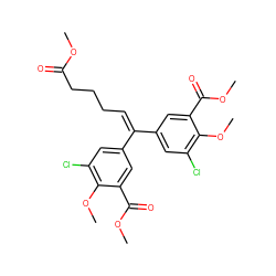 COC(=O)CCCC=C(c1cc(Cl)c(OC)c(C(=O)OC)c1)c1cc(Cl)c(OC)c(C(=O)OC)c1 ZINC000003960622