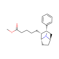 COC(=O)CCCC[C@@H]1[C@H](c2ccccc2)C[C@H]2CC[C@H]1N2C ZINC000100789822