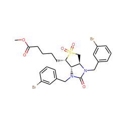 COC(=O)CCCC[C@H]1[C@@H]2[C@@H](CS1(=O)=O)N(Cc1cccc(Br)c1)C(=O)N2Cc1cccc(Br)c1 ZINC000028768533