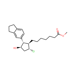 COC(=O)CCCCCC[C@@H]1[C@@H](c2ccc3c(c2)CCC3)[C@H](O)C[C@H]1Cl ZINC000137020389