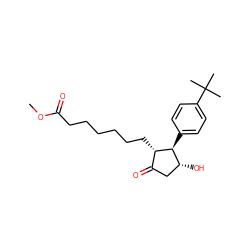 COC(=O)CCCCCC[C@H]1C(=O)C[C@@H](O)[C@@H]1c1ccc(C(C)(C)C)cc1 ZINC000137008006