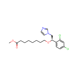 COC(=O)CCCCCCCO[C@@H](Cn1ccnc1)c1ccc(Cl)cc1Cl ZINC000013839338