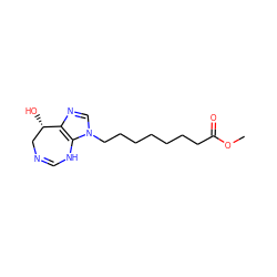 COC(=O)CCCCCCCn1cnc2c1NC=NC[C@@H]2O ZINC000013807250