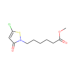 COC(=O)CCCCCn1sc(Cl)cc1=O ZINC000040828683