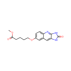 COC(=O)CCCCOc1ccc2nc3[nH]c(=O)[nH]c3cc2c1 ZINC000013725569