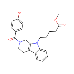 COC(=O)CCCCn1c2c(c3ccccc31)CCN(C(=O)c1ccc(O)cc1)C2 ZINC000014946231