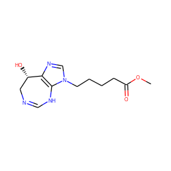 COC(=O)CCCCn1cnc2c1NC=NC[C@@H]2O ZINC000013807235