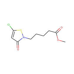 COC(=O)CCCCn1sc(Cl)cc1=O ZINC000040828060